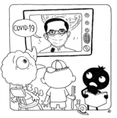 อีเล้งเค้งโค้ง อยู่บ้านต้านโควิด (หนังสือภาพระบายสี)