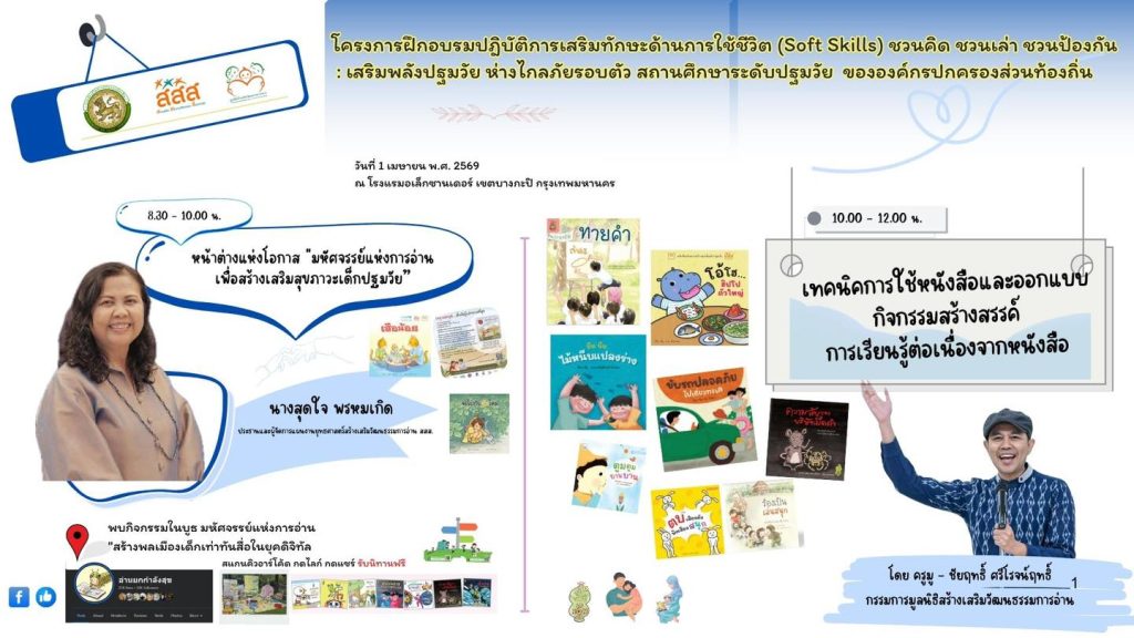 ภาพประกอบข่าวกิจกรรม อบรมปฏิบัติการหน้าต่างแห่งโอกาส “มหัศจรรย์แห่งการอ่าน เพื่อสร้างเสริมสุขภาวะเด็กปฐมวัยด้วยการอ่าน”